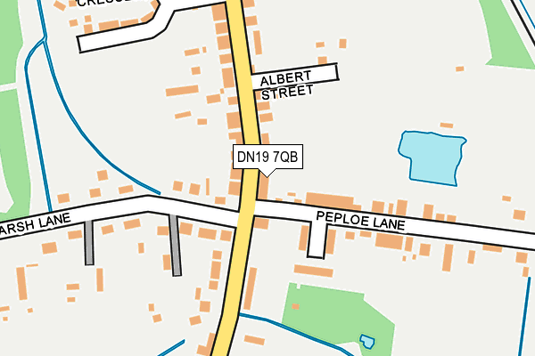 DN19 7QB map - OS OpenMap – Local (Ordnance Survey)