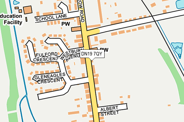 DN19 7QY map - OS OpenMap – Local (Ordnance Survey)