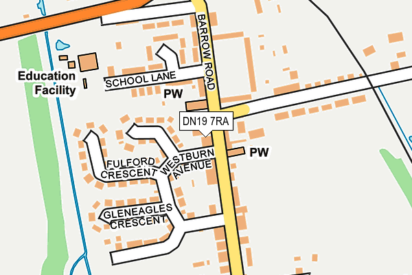 DN19 7RA map - OS OpenMap – Local (Ordnance Survey)