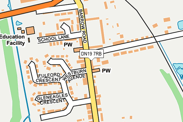 DN19 7RB map - OS OpenMap – Local (Ordnance Survey)