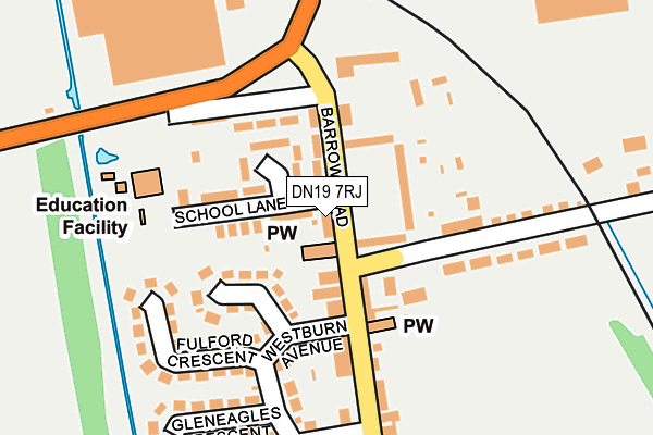 DN19 7RJ map - OS OpenMap – Local (Ordnance Survey)