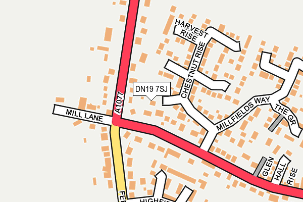 DN19 7SJ map - OS OpenMap – Local (Ordnance Survey)
