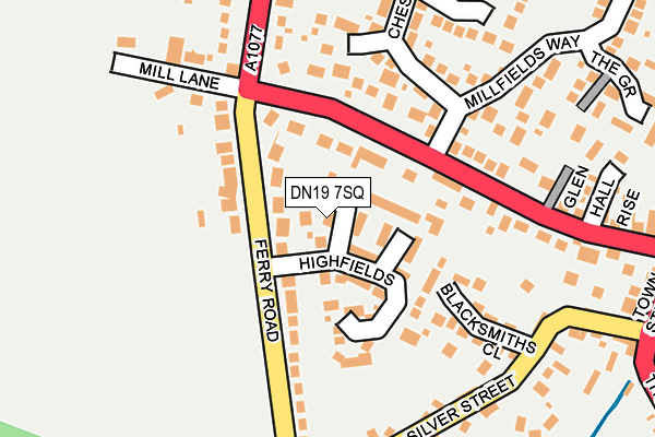 DN19 7SQ map - OS OpenMap – Local (Ordnance Survey)