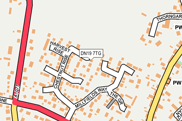 DN19 7TG map - OS OpenMap – Local (Ordnance Survey)