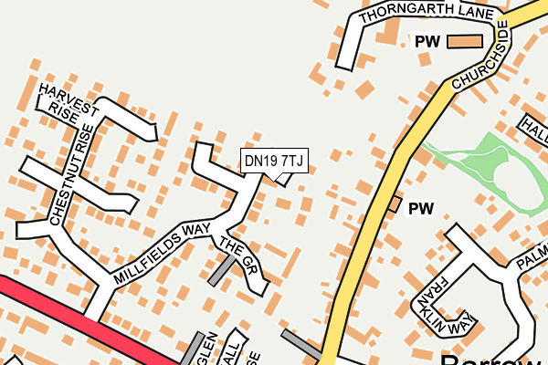 DN19 7TJ map - OS OpenMap – Local (Ordnance Survey)