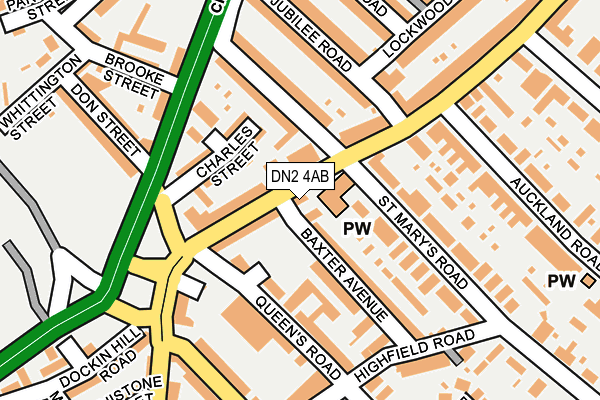 DN2 4AB map - OS OpenMap – Local (Ordnance Survey)