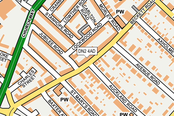 DN2 4AD map - OS OpenMap – Local (Ordnance Survey)