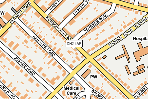 DN2 4AP map - OS OpenMap – Local (Ordnance Survey)