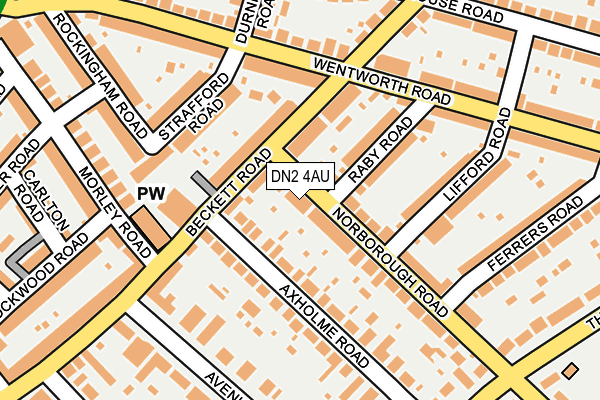 DN2 4AU map - OS OpenMap – Local (Ordnance Survey)
