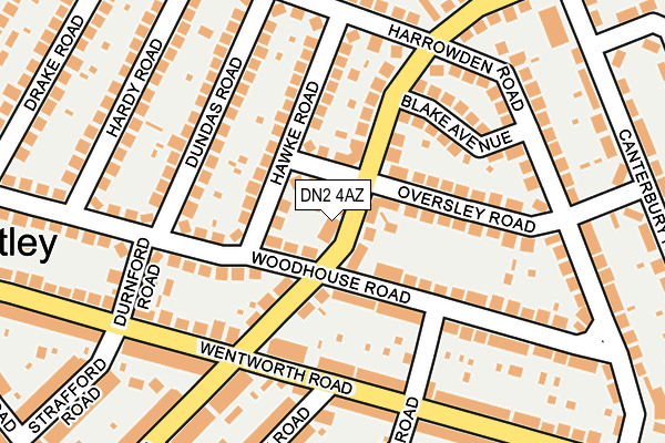DN2 4AZ map - OS OpenMap – Local (Ordnance Survey)