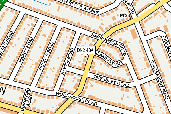 DN2 4BA map - OS OpenMap – Local (Ordnance Survey)