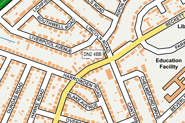 DN2 4BB map - OS OpenMap – Local (Ordnance Survey)