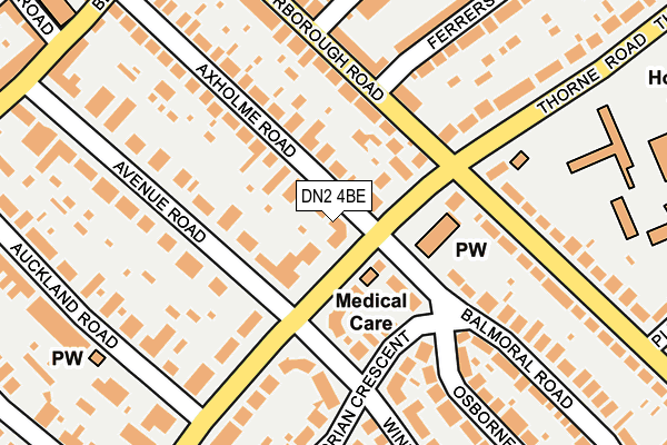 DN2 4BE map - OS OpenMap – Local (Ordnance Survey)