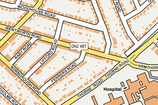 DN2 4BT map - OS OpenMap – Local (Ordnance Survey)