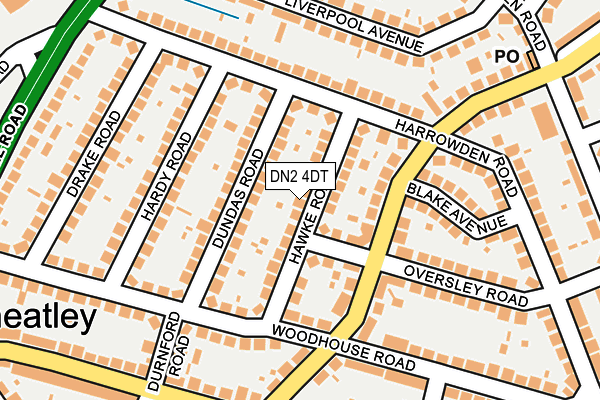 DN2 4DT map - OS OpenMap – Local (Ordnance Survey)