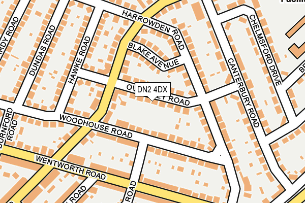 DN2 4DX map - OS OpenMap – Local (Ordnance Survey)