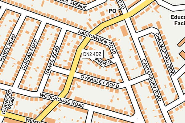 DN2 4DZ map - OS OpenMap – Local (Ordnance Survey)
