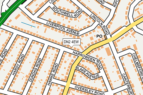 DN2 4EW map - OS OpenMap – Local (Ordnance Survey)
