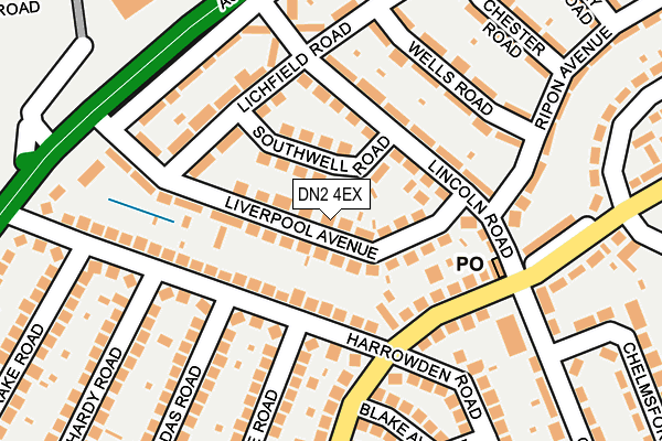 DN2 4EX map - OS OpenMap – Local (Ordnance Survey)