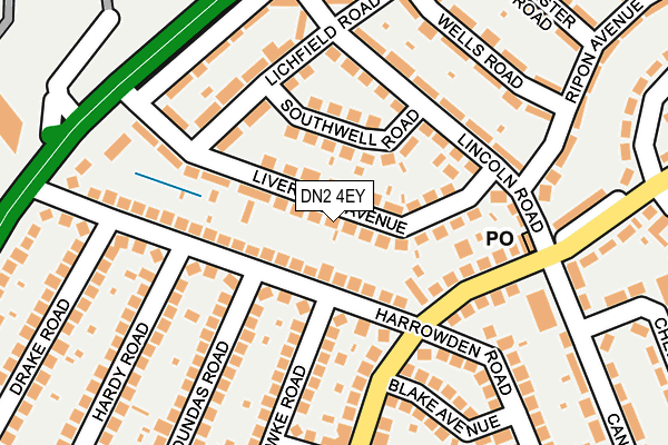 DN2 4EY map - OS OpenMap – Local (Ordnance Survey)