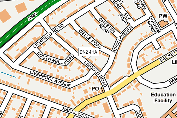 DN2 4HA map - OS OpenMap – Local (Ordnance Survey)