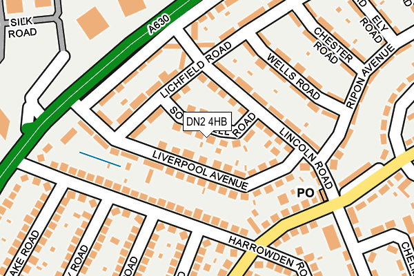 DN2 4HB map - OS OpenMap – Local (Ordnance Survey)