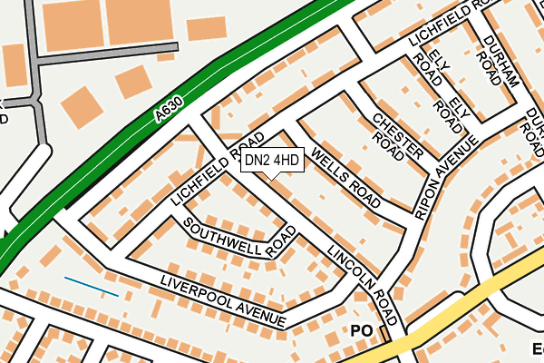 DN2 4HD map - OS OpenMap – Local (Ordnance Survey)