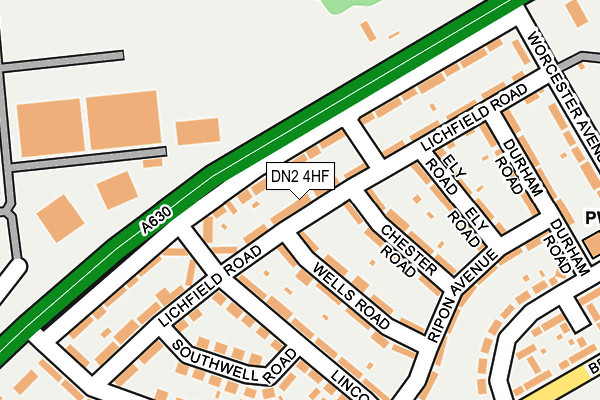 DN2 4HF map - OS OpenMap – Local (Ordnance Survey)