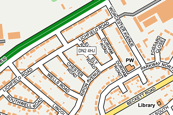 DN2 4HJ map - OS OpenMap – Local (Ordnance Survey)