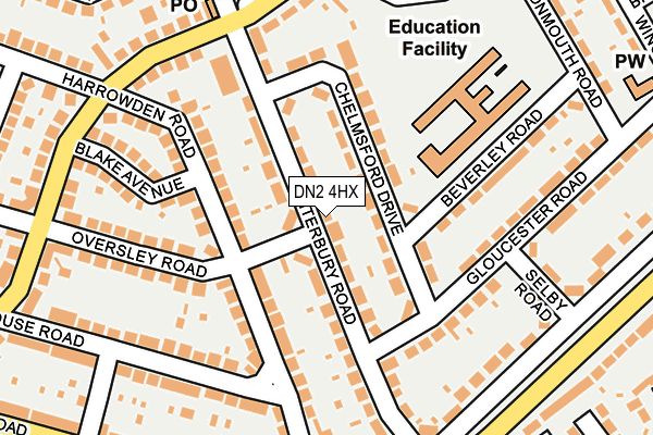 DN2 4HX map - OS OpenMap – Local (Ordnance Survey)