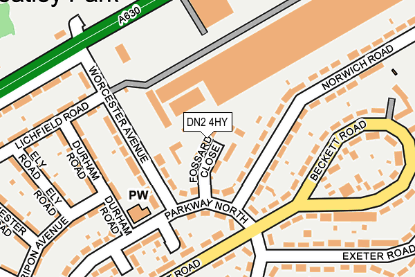 DN2 4HY map - OS OpenMap – Local (Ordnance Survey)