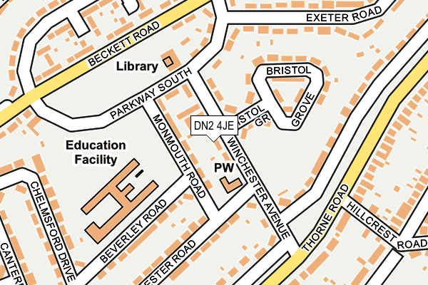 DN2 4JE map - OS OpenMap – Local (Ordnance Survey)