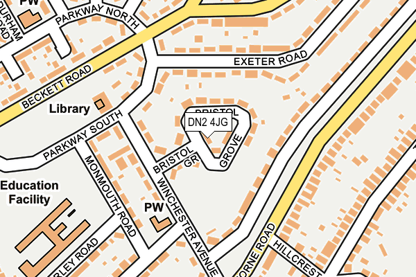 DN2 4JG map - OS OpenMap – Local (Ordnance Survey)
