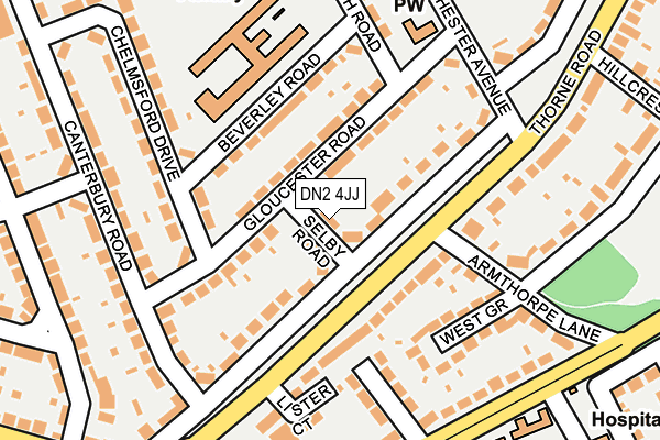 DN2 4JJ map - OS OpenMap – Local (Ordnance Survey)