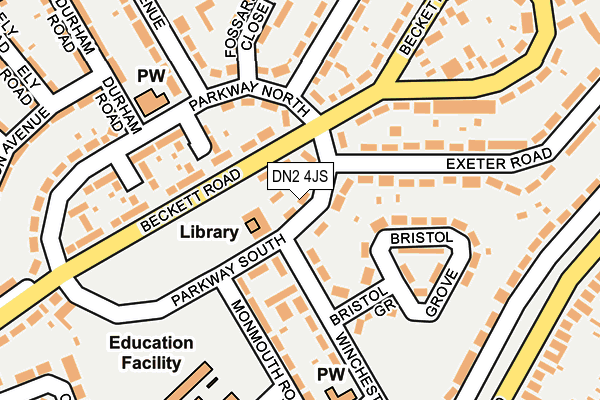 DN2 4JS map - OS OpenMap – Local (Ordnance Survey)