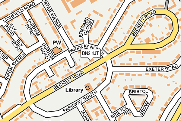 DN2 4JT map - OS OpenMap – Local (Ordnance Survey)