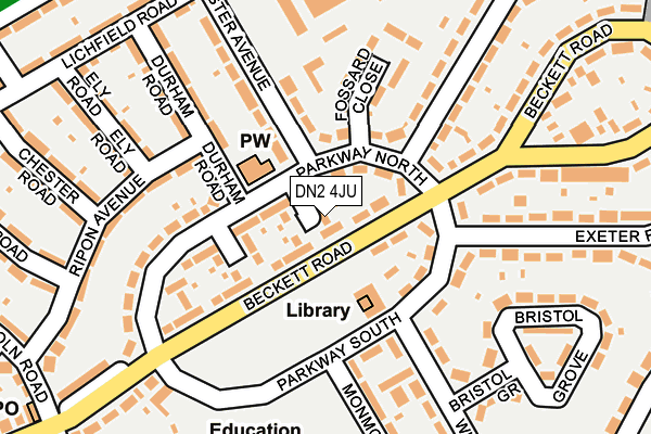 DN2 4JU map - OS OpenMap – Local (Ordnance Survey)