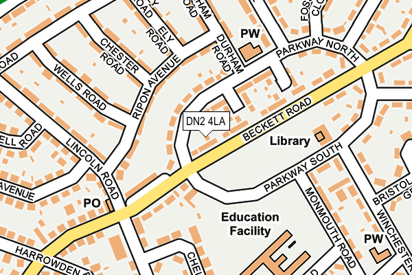 DN2 4LA map - OS OpenMap – Local (Ordnance Survey)