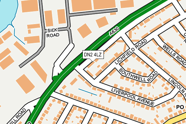 DN2 4LZ map - OS OpenMap – Local (Ordnance Survey)