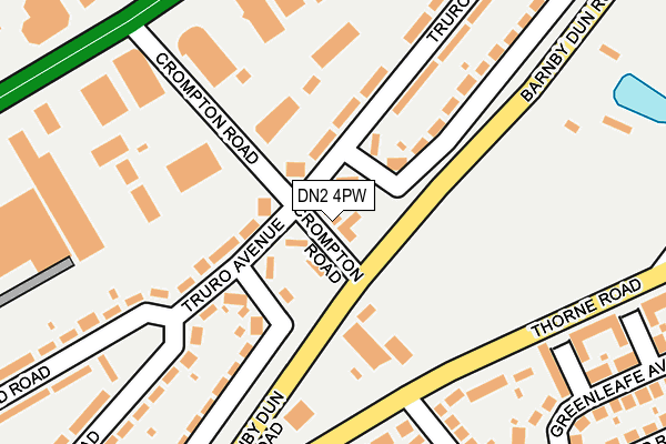 DN2 4PW map - OS OpenMap – Local (Ordnance Survey)