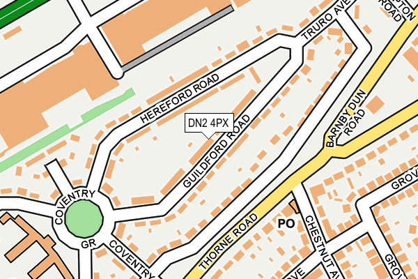 DN2 4PX map - OS OpenMap – Local (Ordnance Survey)