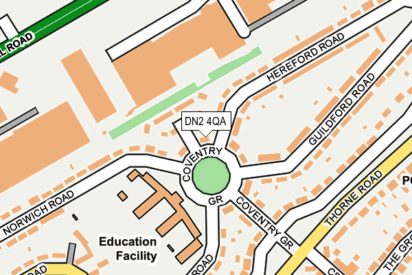 DN2 4QA map - OS OpenMap – Local (Ordnance Survey)
