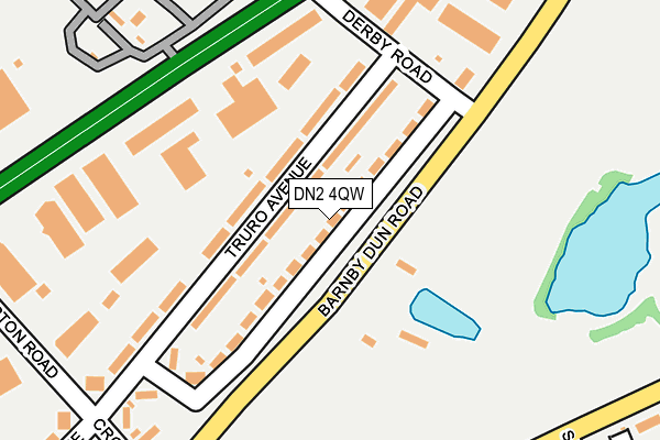 DN2 4QW map - OS OpenMap – Local (Ordnance Survey)
