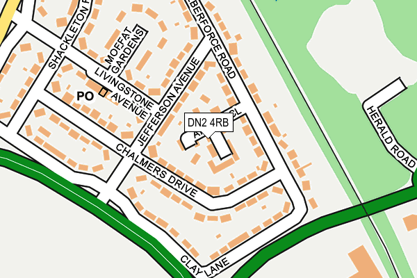 DN2 4RB map - OS OpenMap – Local (Ordnance Survey)