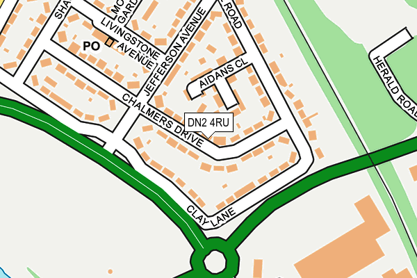 DN2 4RU map - OS OpenMap – Local (Ordnance Survey)