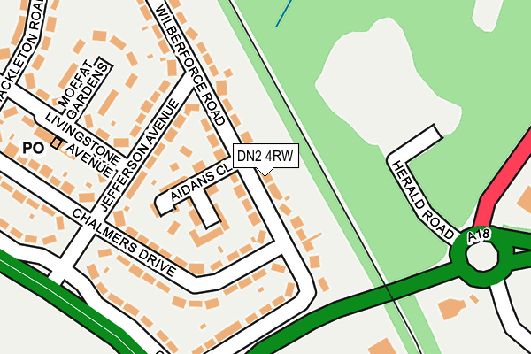 DN2 4RW map - OS OpenMap – Local (Ordnance Survey)