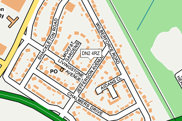 DN2 4RZ map - OS OpenMap – Local (Ordnance Survey)