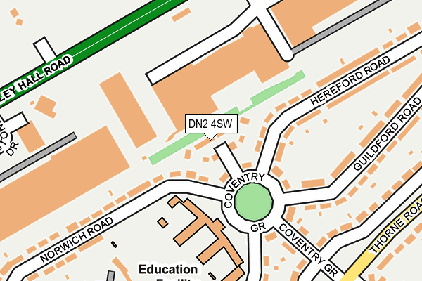 DN2 4SW map - OS OpenMap – Local (Ordnance Survey)