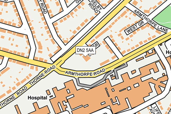 DN2 5AA map - OS OpenMap – Local (Ordnance Survey)