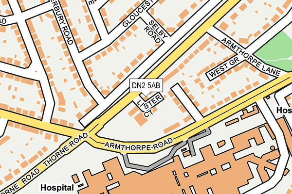 DN2 5AB map - OS OpenMap – Local (Ordnance Survey)